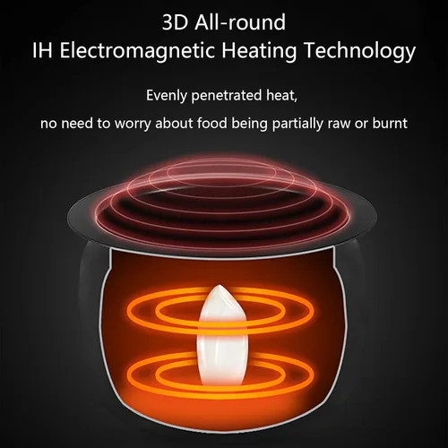 Vista 6 de Máquina de cocción automática, robot automático para freír, robot de cocina de panel táctil de 6 L, con rotación de 360°, calefacción completa 3D