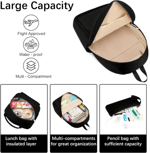 Vista 43 de Bluboon Juego de mochila para adolescentes, mochila escolar para niñas, lonchera y lápices, bolsas para estudiantes, 3 en 1