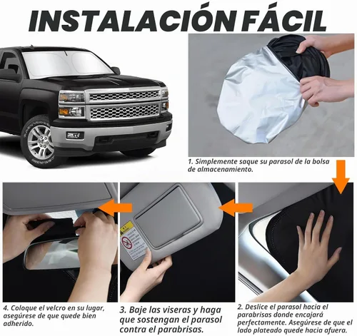 Vista 4 de D-Lumina - Parasol plegable para parabrisas para Chevy Silverado 1500 de 1999-2006, accesorios para camioneta de cabina extendida, parasol