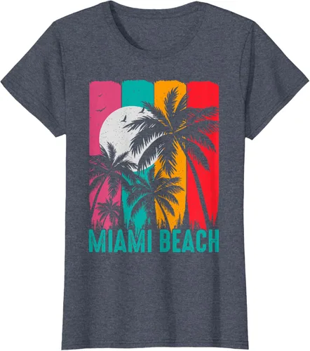 Vista 15 de Camiseta Miami Beach, Negro, S