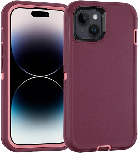 Vista 12 de Co-Goldguard Funda para iPhone 15 de 6.1 pulgadas, resistente de 3 capas, funda protectora resistente para iPhone 15 (negro)
