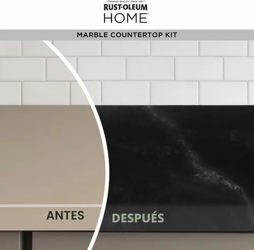 Vista 3 de Rust-Oleum 369548 - Kit de revestimiento para encimera de mármol para el hogar, 72 onzas líquidas, negro