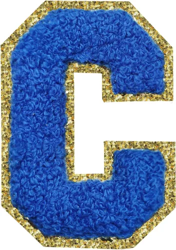 Vista 171 de 3Pcs Letter Patches Varsity Glitters Chenille,SPRT Iron on Blue Letter Patch,Alphabet Cloth Patch for Team Costume Decoration 3.1in Height S