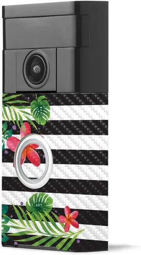 Vista 16 de MightySkins - Piel de fibra de carbono para timbre de video con anillo – Madera abstracta Acabado de fibra de carbono texturizado protector
