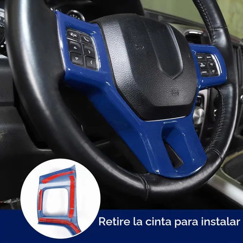 Vista 5 de Hoolcar Funda interior para volante de ABS compatible con accesorios Dodge RAM 2010-2017, color azul
