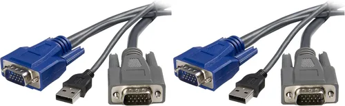Vista 3 de StarTech - Cable KVM USB VGA 2 en 1 ultrafino de 5.9 ft, TAA (SVUSBVGA6)
