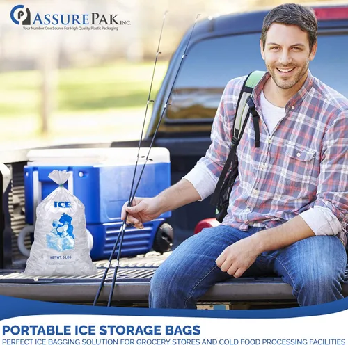 Vista 3 de Retail Bags Direct AssurePak 5LBICELDWF - Bolsas de hielo de 5 libras – 1000 bolsas de polietileno de polietileno de alta densidad - 9 x 18 pulgadas