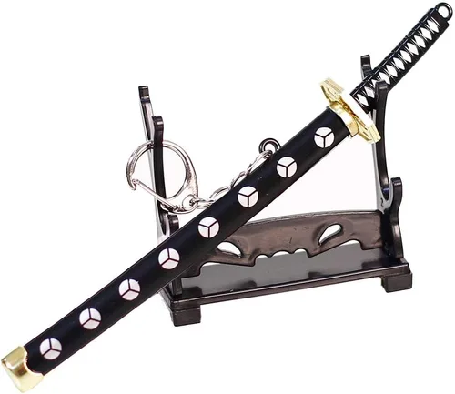 Vista 8 de Mini Katana Mini Espada Con Soporte De Plástico Espada Samurái De Metal Modelo De Arma De Juguete Katana Espadas De Anime Llavero