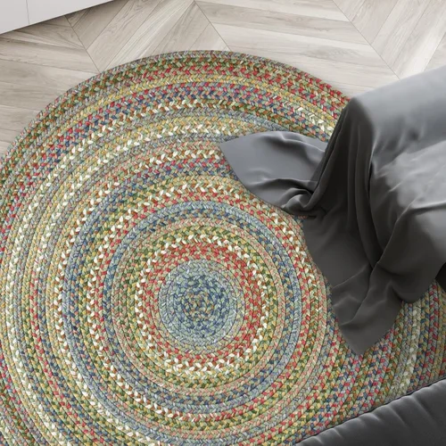 Vista 11 de Rhody Rug Country Jewel CJ35 - Alfombra trenzada ovalada de bronce de 2 x 3 pies, decoración del hogar, alfombra de piso o alfombra de dormitorio