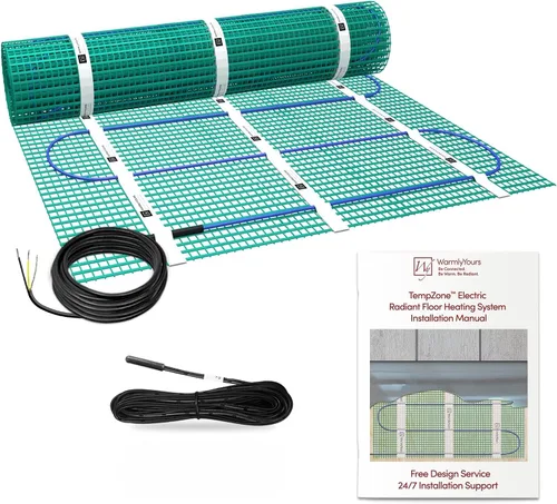 Vista 8 de WarmlyYours 21 pies cuadrados Rollo eléctrico de calefacción de suelo, uso debajo de baldosas, mármol, vinilo o piedra (240 V)