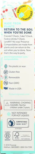 Vista 2 de Preserve Pajitas compostables y flexibles, suministros de cocina, rojo