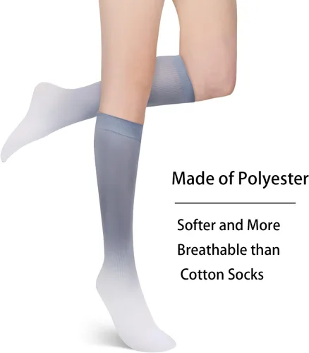 Vista 2 de Benefeet Sox Calcetines altos de poliéster para mujeres y niñas, calcetines largos de tubo unisex, suaves, acogedores, calcetines de pantorrilla