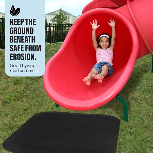 Vista 6 de Playsafer Alfombrilla de goma comercial resistente para toboganes y columpios, 1.5 pulgadas de grosor, 36 x 36 pulgadas Negro