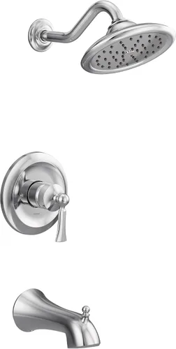 Vista 3 de Moen UT35503BN Wynford M-CORE Serie 3-Kit de molduras para bañera y ducha con 1 mango, requiere válvula, níquel cepillado