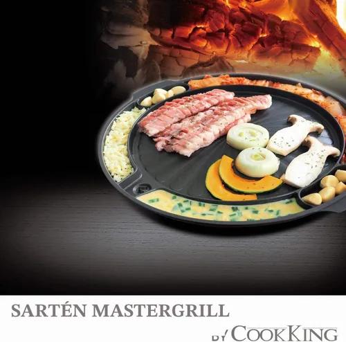 Vista 6 de COOKKING - Master Grill Pan, Sartén tradicional coreana para barbacoa - Estufa antiadherente para interiores y exteriores, sin humo, de aluminio