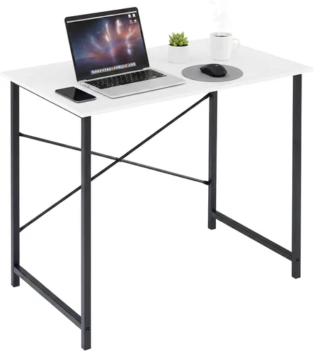 Vista 10 de Escritorio para computadora de 32 pulgadas, escritorio simple para oficina en casa, mesa de estudio, marco de metal resistente, escritorio MDF