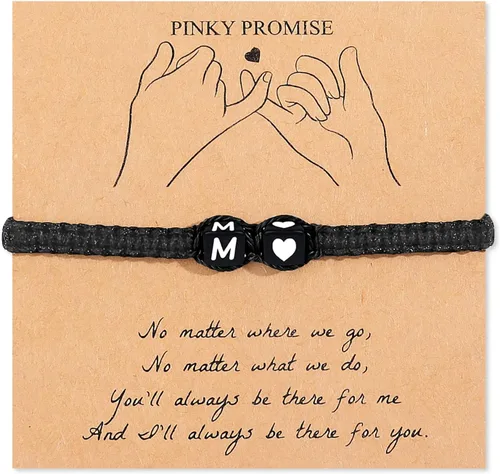 Vista 18 de Pulsera inicial para hombres y mujeres con letra, pulseras de dijes a juego para parejas, pulseras hechas a mano, regalo para novio y novia, regalo