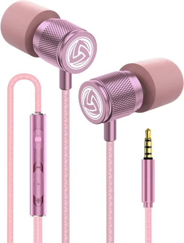 Vista 37 de LUDOS Auriculares con cable ultra intraauriculares, 5 años de garantía, auriculares con micrófono, auriculares con cancelación de ruido, espuma