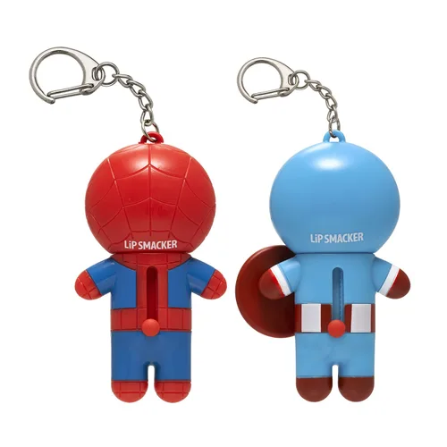 Vista 6 de Lip Smacker Marvel, llavero, bálsamo labial para niños - Spiderman y Capitán América