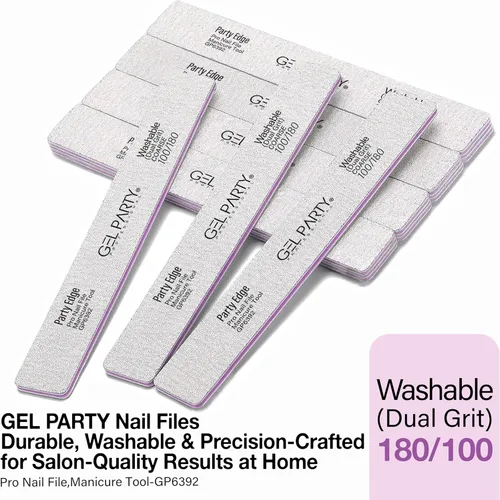 Vista 53 de GELPARTY - Limas de uñas profesionales de grano 80/80 cuadradas, paquete de 12 tablas de esmeril lavables de doble cara, grano extra grueso