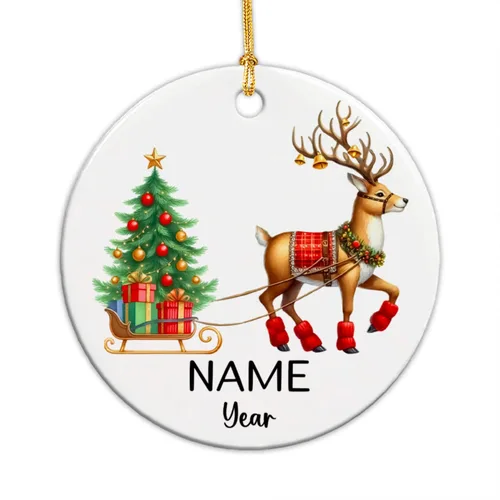 Vista 21 de Adornos de Navidad personalizados de vaca para niños, adornos personalizados de la primera Navidad del bebé de vaca para recién nacido, adorno