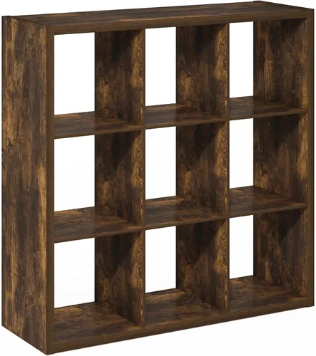Vista 24 de Furinno Estantería para cubículos, estantería apilable, organizador de almacenamiento en cubos con parte trasera abierta, extragruesa, 15.8 x 15.8 x