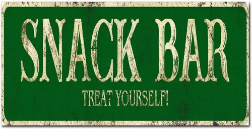Vista 20 de Madcolitote Letrero de calle personalizado SNACK BAR con texto en inglés «Snack Bar» de madera para decorar la pared de la sala de estar, arte