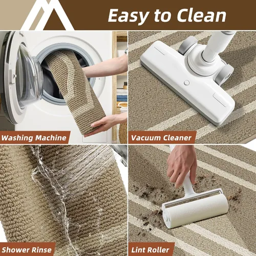 Vista 6 de COSY HOMEER Alfombras y tapetes de cocina antideslizantes de 24 x 48 pulgadas, tapete de cocina lavable para suelo, resistente a las manchas, tapete
