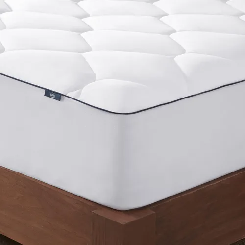 Vista 3 de Serta Ocean Breeze - Protector de colchón elástico ajustable y transpirable con relleno de fibra sostenible y funda Tencel para todas
