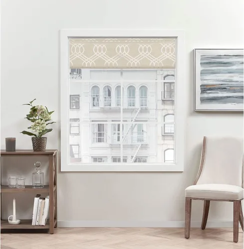Vista 9 de Exclusive Home Prague Trellis - Persiana romana 100% opaca de 27 x 64 pulgadas, natural