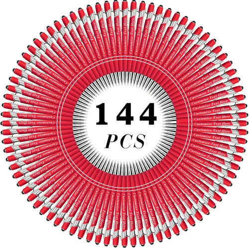Vista 28 de Bolígrafos personalizados a granel con punta de lápiz capacitivo, 12 bolígrafos personalizados con logotipo de mensaje con nombre, bolígrafos