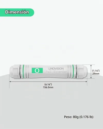 Vista 5 de LINOVISION Extensor al aire libre del PoE del gigabit, repetidor