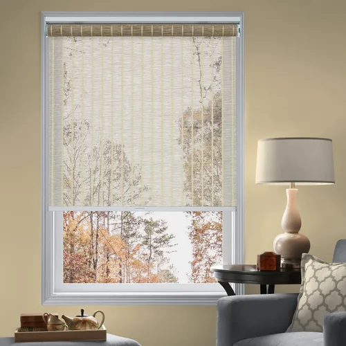 Vista 10 de Persilux Persianas enrollables con cenefas de filtro de luz de tamaño personalizado, con aspecto de bambú, sin cables, para ventanas, persianas