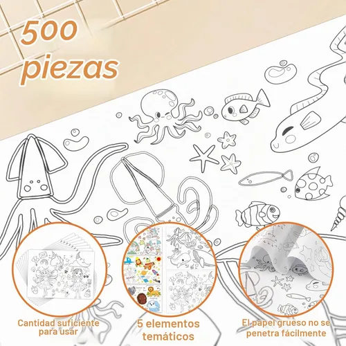 Vista 3 de 500 manteles individuales desechables de papel para colorear de 14 x 10 pulgadas, manteles individuales desechables para mesa de comedor, manteles