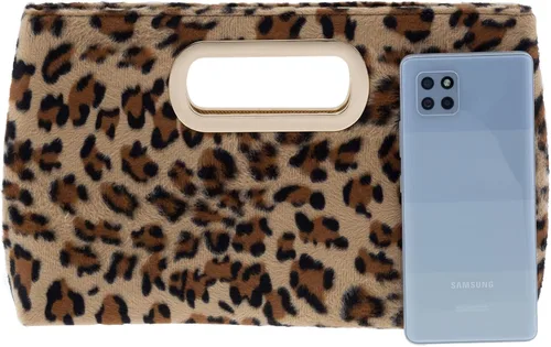 Vista 5 de Bolso de mano con asa superior de piel sintética y estampado de leopardo