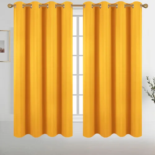 Vista 117 de Diraysid Cortinas opacas beige con ojales para dormitorio, con aislamiento térmico, cortinas de oscurecimiento de habitación, 38 x 54 pulgadas, 2