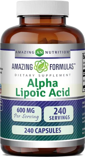 Vista 7 de Amazing Formulas - Ácido alfa lipoico Suplemento de 600 mg por porción, cápsulas, sin OMG, sin gluten, fabricado en Estados Unidos