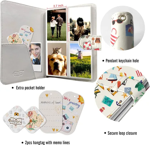 Vista 4 de Álbum de Fotos de Billetera Holoary para 128 Bolsillos, Álbum Fujifilm Instax Mini para Fotos de 5x8 cm, Álbum Instax, Polaroid Snap (Acampada)
