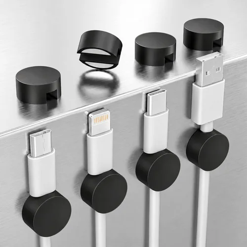 Vista 15 de Maveek Soporte magnético para cables, 5 clips para cables de escritorio 5 negro