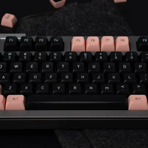 Vista 6 de Teclas rosadas y negras de 150 teclas Doubleshot MSA Profile Custom Keycaps para teclado de juegos 61/64/68/84/87/96/104/108