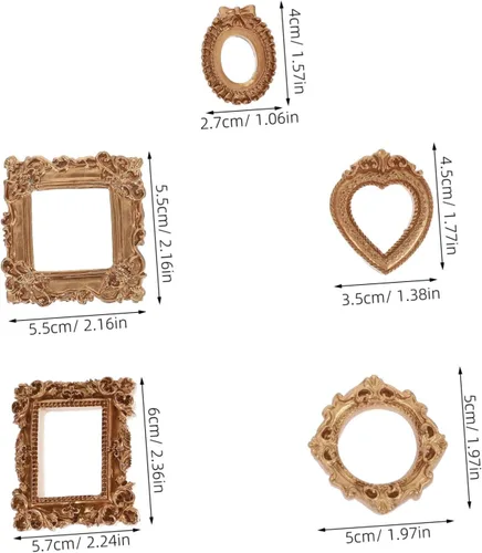 Vista 2 de ULTECHNOVO 10pcs Vintage Mini Resin Picture Frames for DIY Crafts