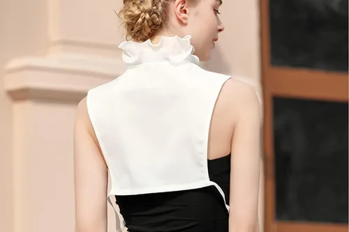 Vista 3 de Elegtiskas Cuello falso, desmontable, cuello de Dickey, media camisa, cuello falso, para mujer