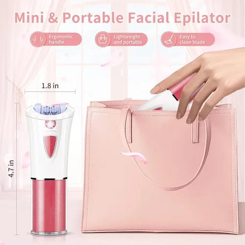 Vista 6 de Depiladora facial mejorada 2026 para mujeres, pinzas eléctricas inalámbricas, dispositivo de depilación con luz LED, depiladora facial precisa e