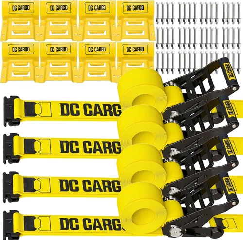Vista 7 de DC Cargo Mall E Track Calzo para ruedas UTV Kit de correas de amarre (2 Pack) 2,041kg Resistencia a la rotura - Sistema de correas de amarre