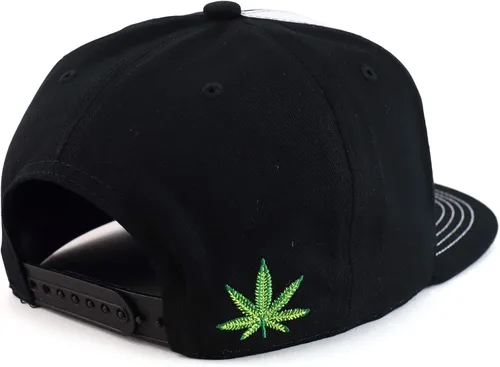 Vista 3 de Trendy Apparel Shop Gorra de cannabis bordada con hojas de marihuana