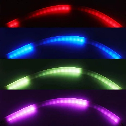 Vista 7 de Cuerda de luz LED RGB, píxel inteligente direccionable individualmente SK6812 60 LEDs/m, señal de neón, DC 5V impermeable, barra de letras flexible