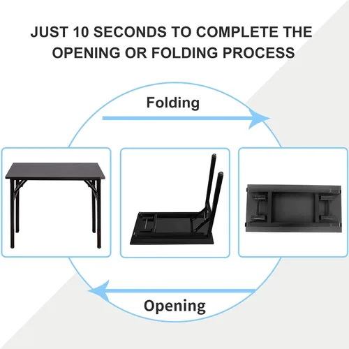 Vista 4 de Need - Escritorio plegable de 31 1/2" sin ensamblaje, mesa pequeña para computadora, escritorio robusto y resistente para espacios pequeños, marco