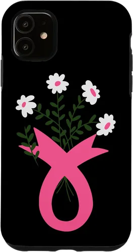 Vista 8 de Flower Jar Pink Ribbon Breast cancer Awareness Month Women Case for iPhone 16