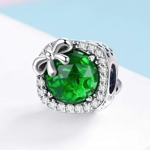 Vista 3 de MUERDOU Abalorio de piedra natal apto para dijes, pulsera, lazo, cumpleaños, cristal para pulsera y collar