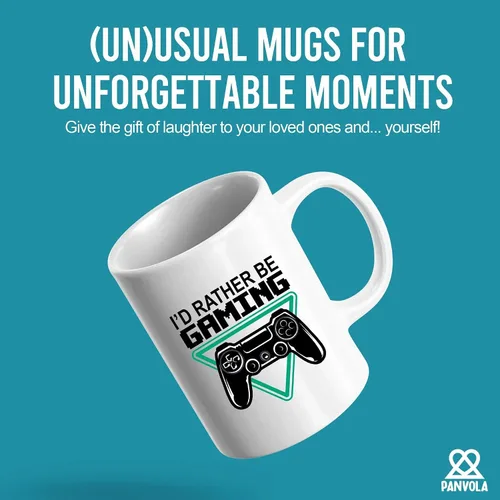Vista 2 de Taza de cerámica de 11 oz con texto en inglés "I'd Rather Be Gaming Gamer Gifts for Men Boyfriend Women Cool Gamers Gifts from Girlfriend Sister